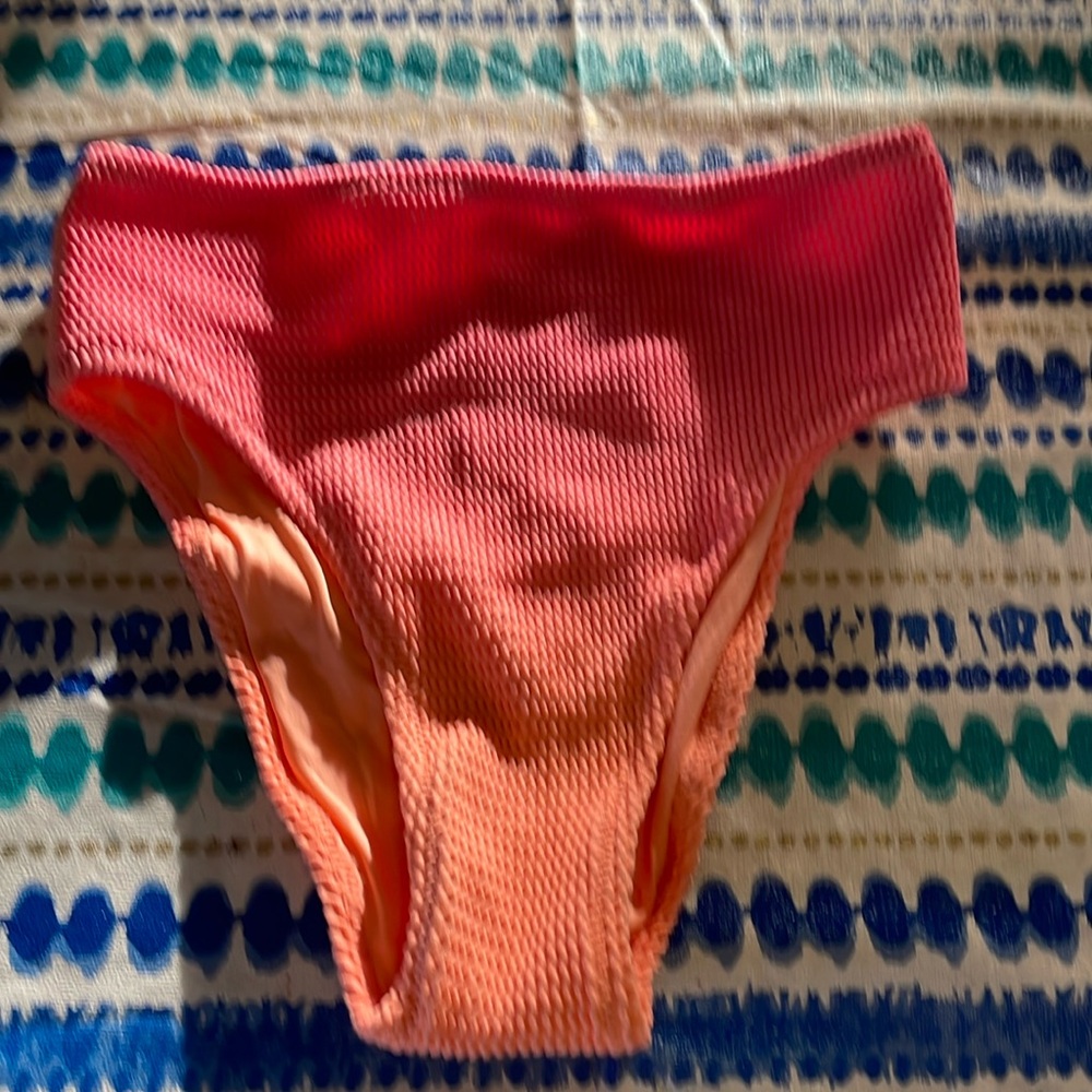 Coral color, bikini bottoms